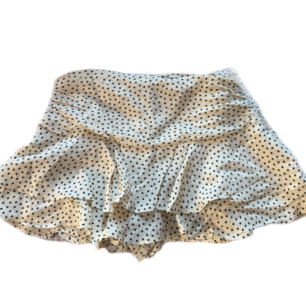 Zara White Skort with Black Polka Dots